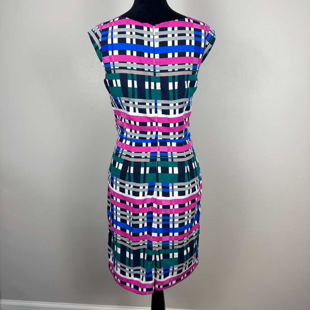 Banana Republic Sheath Dress Womens 4 Multicolor Plaid Sleeveless Lined - Picture 5 of 8